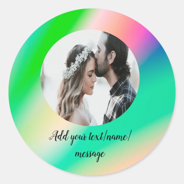 Sticker Rond simple cercle minimal photo collage texte ajouter  (Devant)