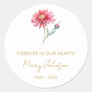 Sticker Rond Simple Chrysanthème Mémorial