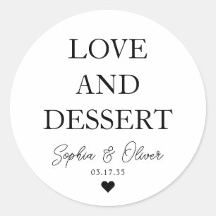 Sticker Rond Simple Classique AMOUR DESSERT Coeur Mariage Faveu