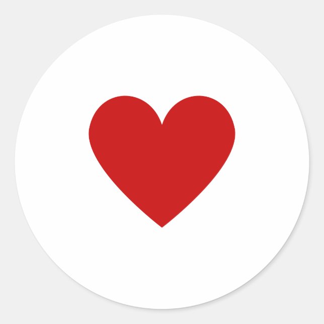 Sticker Rond Simple Coeur Rouge Amour Moderne Minimal Chic (Devant)