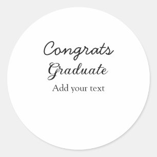 Sticker Rond Simple congratulation graduation add your