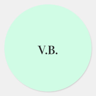 Sticker Rond Simple couleur unie ajouter nom texte monogramme