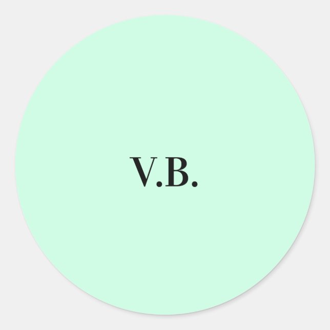 Sticker Rond Simple couleur unie ajouter nom texte monogramme  (Devant)