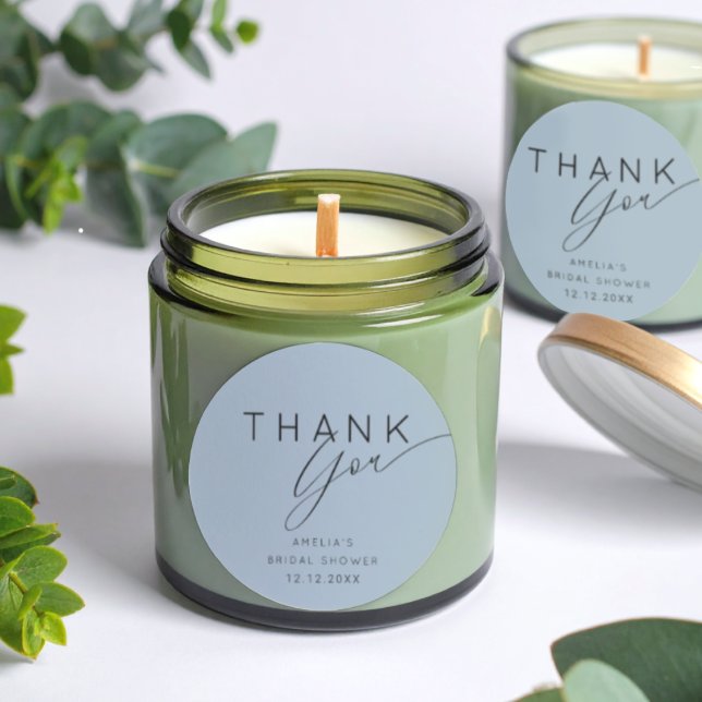 Sticker Rond Simple Dusty Blue Remerciement Enterrement de Vie  (Créateur téléchargé)