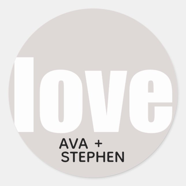 Sticker Rond Simple Dusty Pink Love Mariage (Devant)