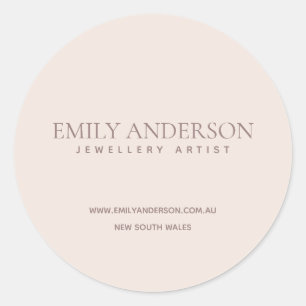 STICKER ROND SIMPLE ÉLÉGANT BLUSH ROSE MINIMAL ARTY AFFAIRES
