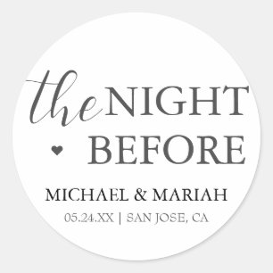 Sticker Rond Simple Élégant La Nuit Avant Le Dîner De La Répéti