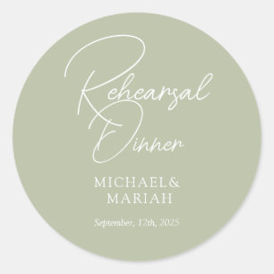 Sticker Rond Simple Élégant La Nuit Avant Le Dîner De La Répéti