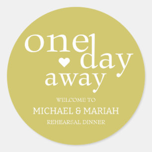 Sticker Rond Simple Élégant La Nuit Avant le Dîner de Répétitio