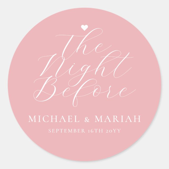 Sticker Rond Simple Élégant Le Dîner de Répétition La Veille  (Devant)