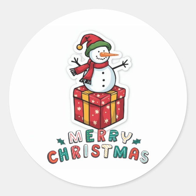 Sticker Rond Simple Élégant Noël Aquarelle Botanique  (Devant)