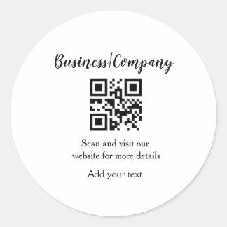 Sticker Rond Simple entreprise site web code-barres QR ajouter 
