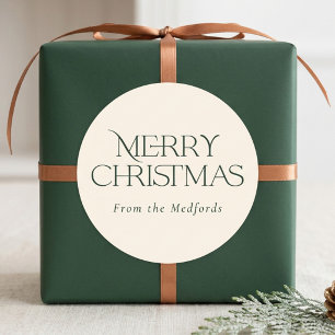 Sticker Rond Simple et élégant Joyeux Noël Côte d'Ivoire vert