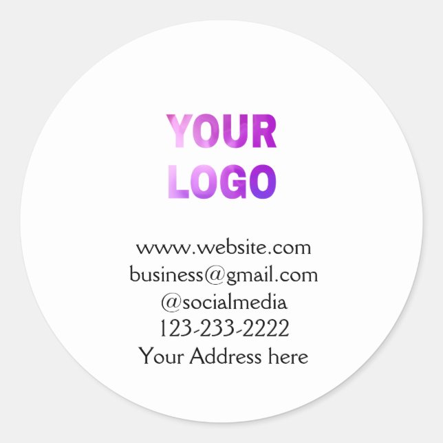 Sticker Rond simple et minimal ajouter votre logo/design ici te (Devant)