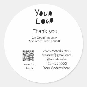 Sticker Rond simple et minimal ajoutez votre logo/votre design