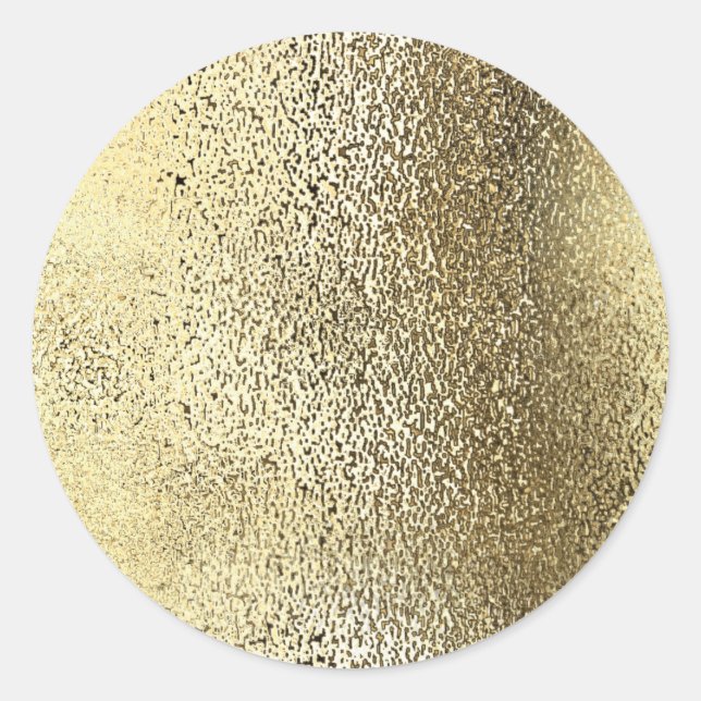 Sticker Rond Simple Faux Gold Foil. (Devant)