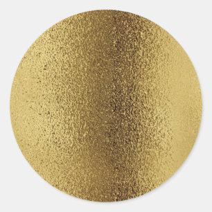Sticker Rond Simple Faux Gold Foil.