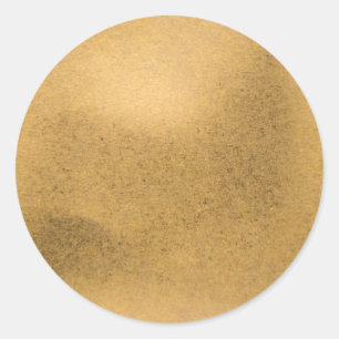 Sticker Rond Simple Faux Gold Foil.