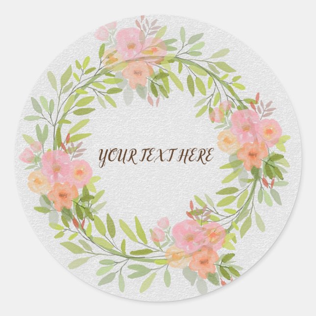 STICKER ROND SIMPLE FLORAL (Devant)