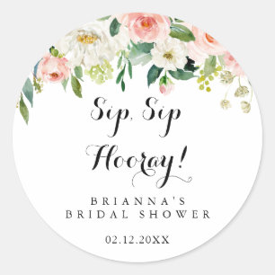 Sticker Rond Simple Floral Vert Sip Sip Hourra Enterrement de V