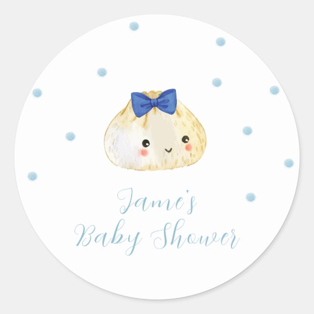 Sticker Rond Simple garçon Petit Baby shower de dumping (Devant)
