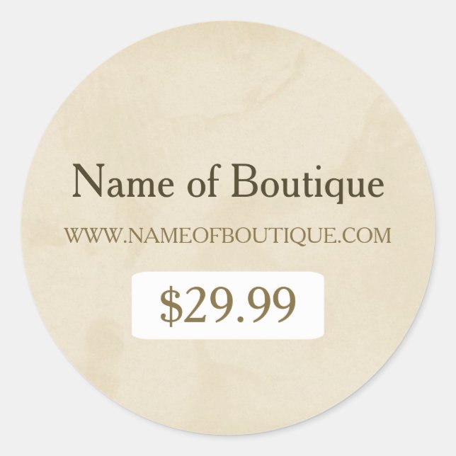 Sticker Rond Simple Gold Grunge Modern Boutique Prix Tags (Devant)