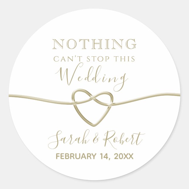 Sticker Rond Simple Gold Wedding Favor (Devant)
