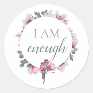 Sticker Rond Simple Inspiration Je Suis Suffisamment Affirmatio