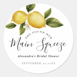 Sticker Rond Simple Italia Lemon Calligraphie Baby Shower Maria
