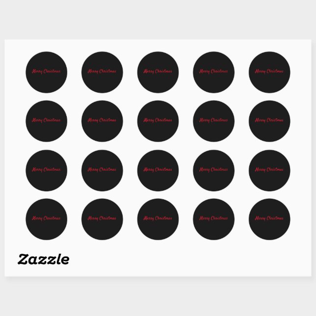Sticker Rond SIMPLE Joyeux Noël MINIMAL Carte Classique Rond (Feuille)