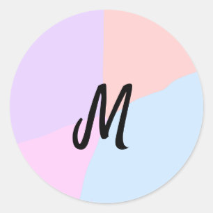 Sticker Rond simple logo monogramme minimal personnalisé