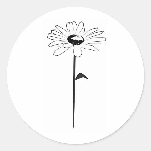 Sticker Rond Simple marguerite de printemps (Devant)