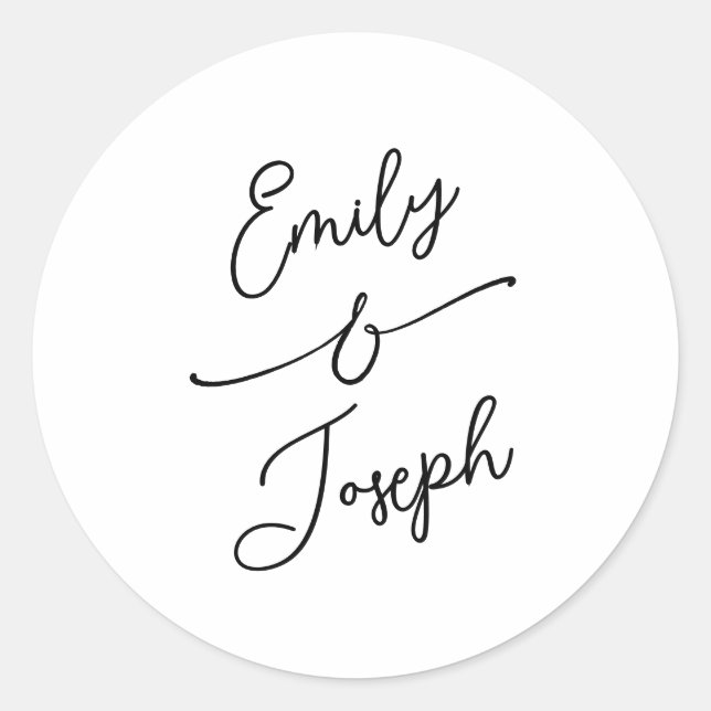 Sticker Rond Simple mariage écriture manuscrite fantaisiste  (Devant)