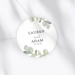 Sticker Rond Simple mariage vert eucalyptus