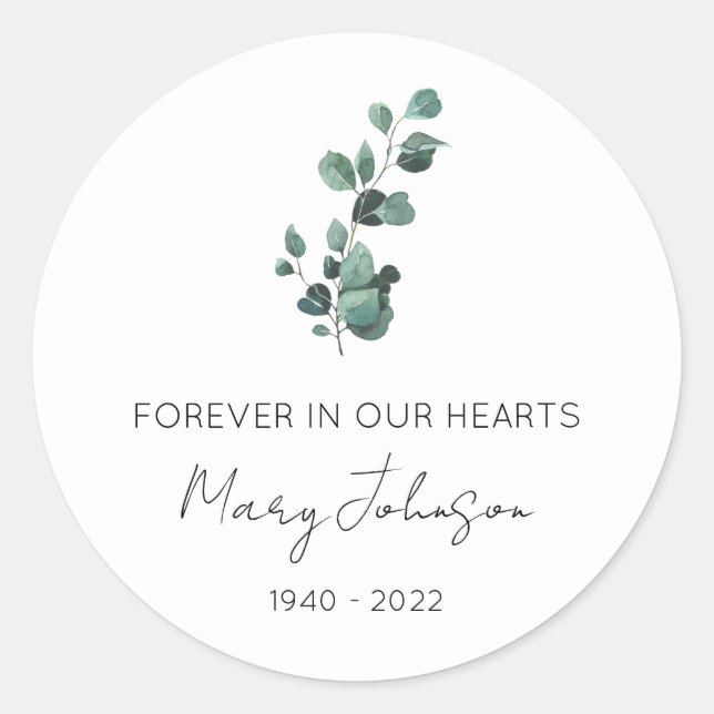 Sticker Rond Simple Mémorial Eucalyptus  (Devant)