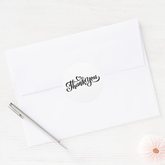 Sticker Rond Simple Merci  (Enveloppe)