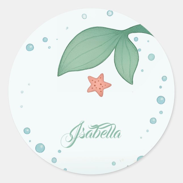 Sticker Rond Simple mermaid's tail (Devant)