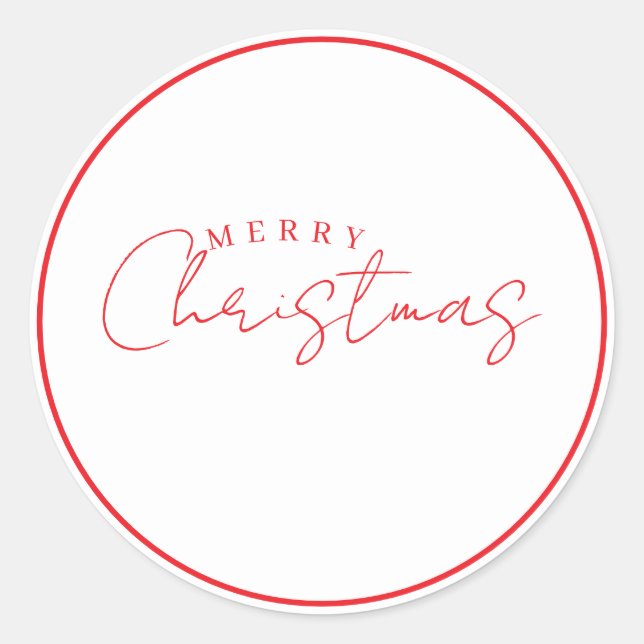 Sticker Rond Simple Merry Christmas Typography Design (Devant)
