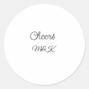 Sticker Rond Simple minimal ajouter nom acclamations couple nom