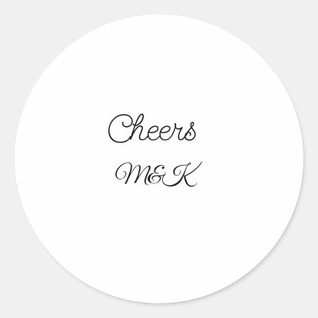 Sticker Rond Simple minimal ajouter nom acclamations couple nom (Devant)