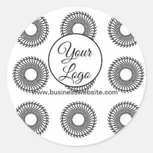 Sticker Rond simple minimal ajoutez votre logo/design mandala s