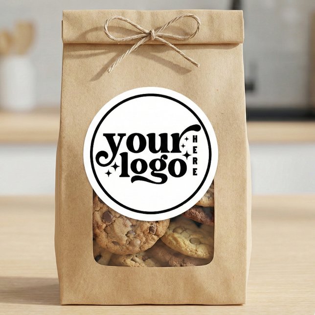 Sticker Rond Simple Minimal Elegant Custom Logo Company Modern (Simple Minimal Elegant Custom Logo Company Modern Classic Round Sticker)