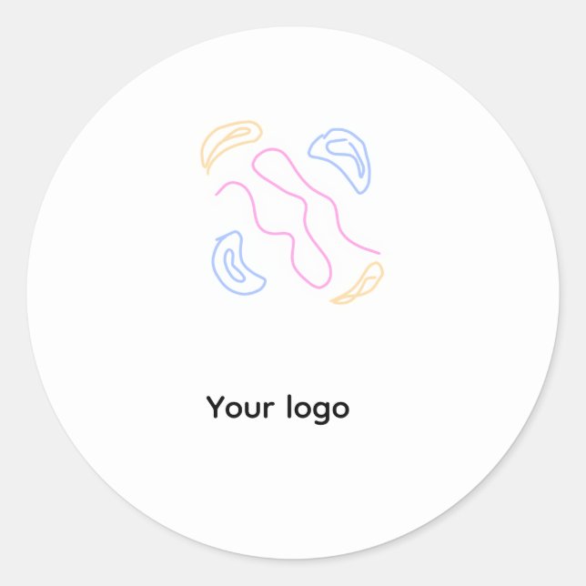 Sticker Rond Simple minimal elegant custom logo here company (Devant)