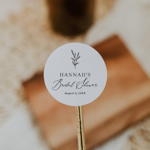 Sticker Rond Simple Minimaliste Fête de Mariage Botanique