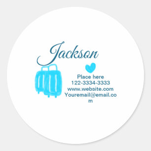 Sticker Rond Simple minimum ajouter votre nom texte place ville