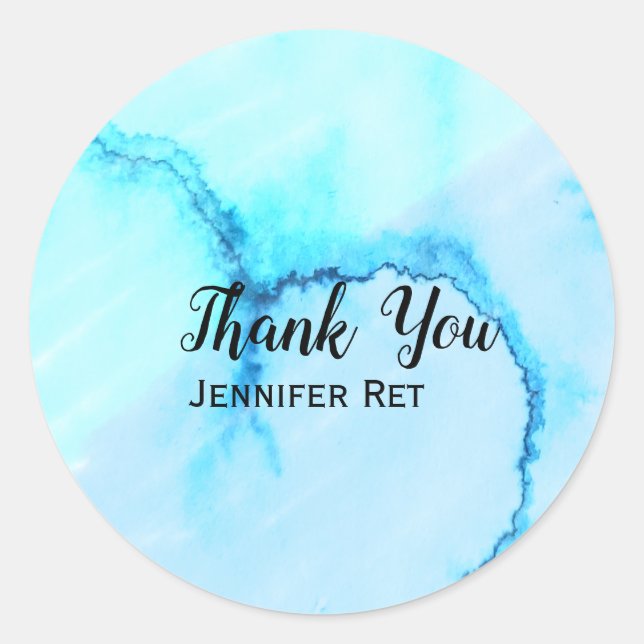 Sticker Rond simple minimum calligraphy thank you add nam (Devant)