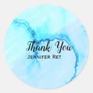 Sticker Rond simple minimum calligraphy thank you add nam