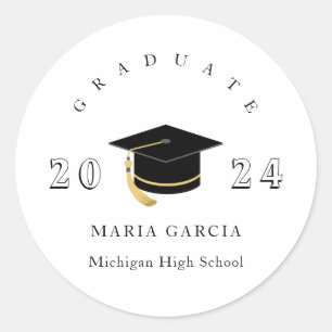 Sticker rond simple minimum de graduation