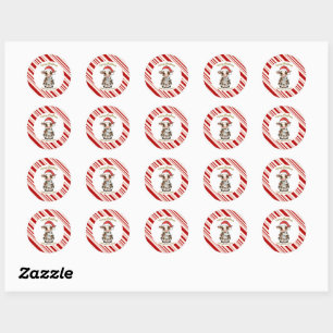 Sticker Rond Simple modèle moderne de vache de Noël veau bœuf