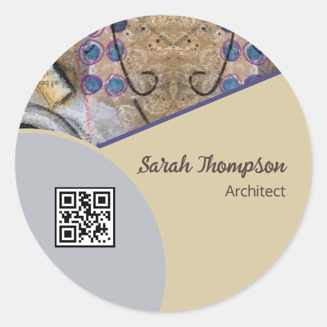 Sticker Rond Simple moderne avec accents Abstraits Logo de code (Devant)